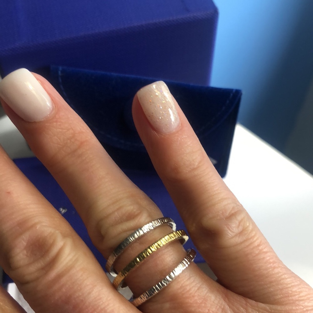 Silpada three-tiered ring in sterling silver & brass